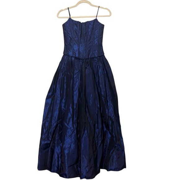 Jessica McClintock Gunne Sax Prom Evening Gown Iridescent Blue Bridesmaid XS - Picture 1 of 7